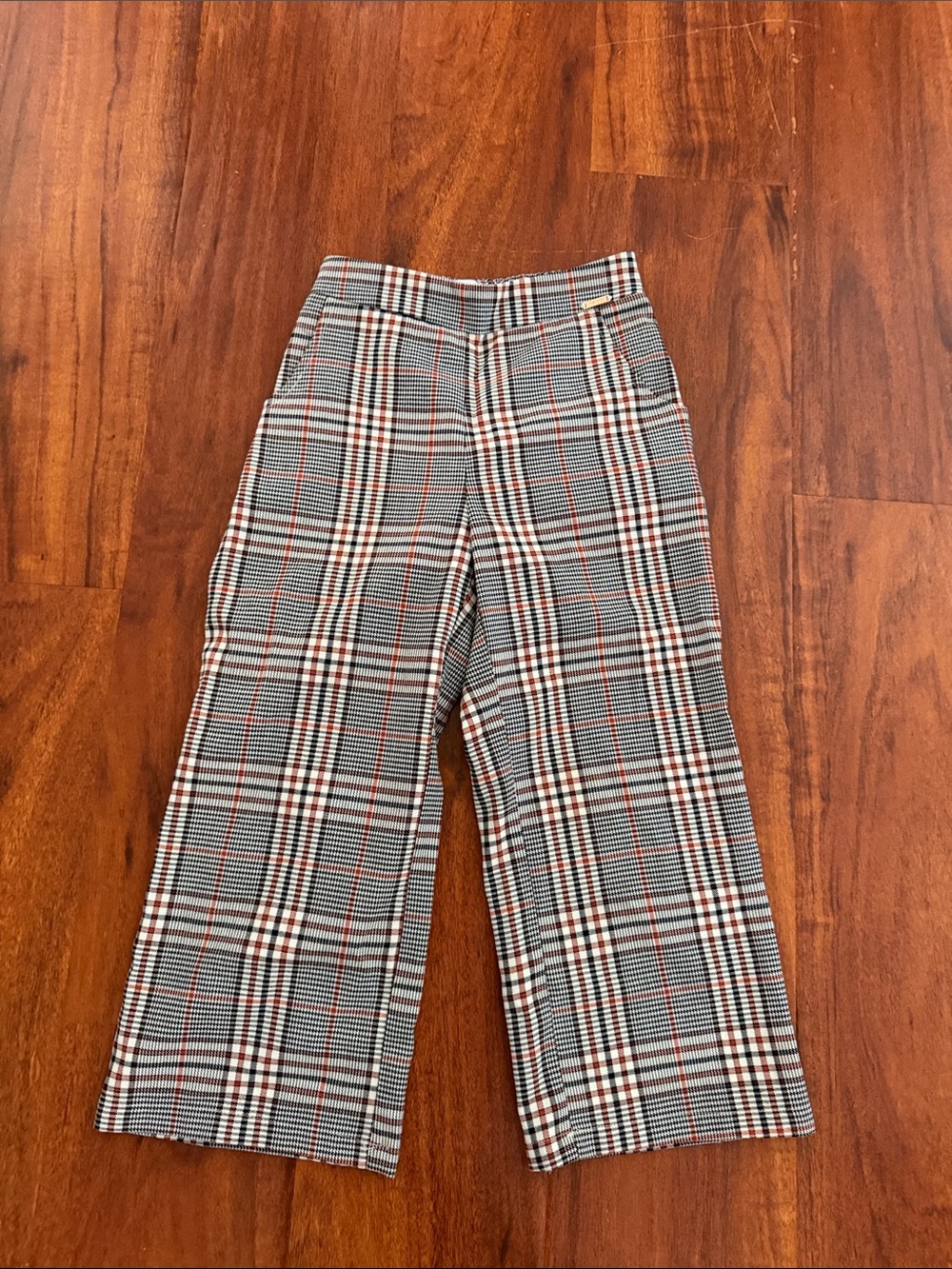 Mayoral plaid Wide-Leg Kids Pants in Gray and Black